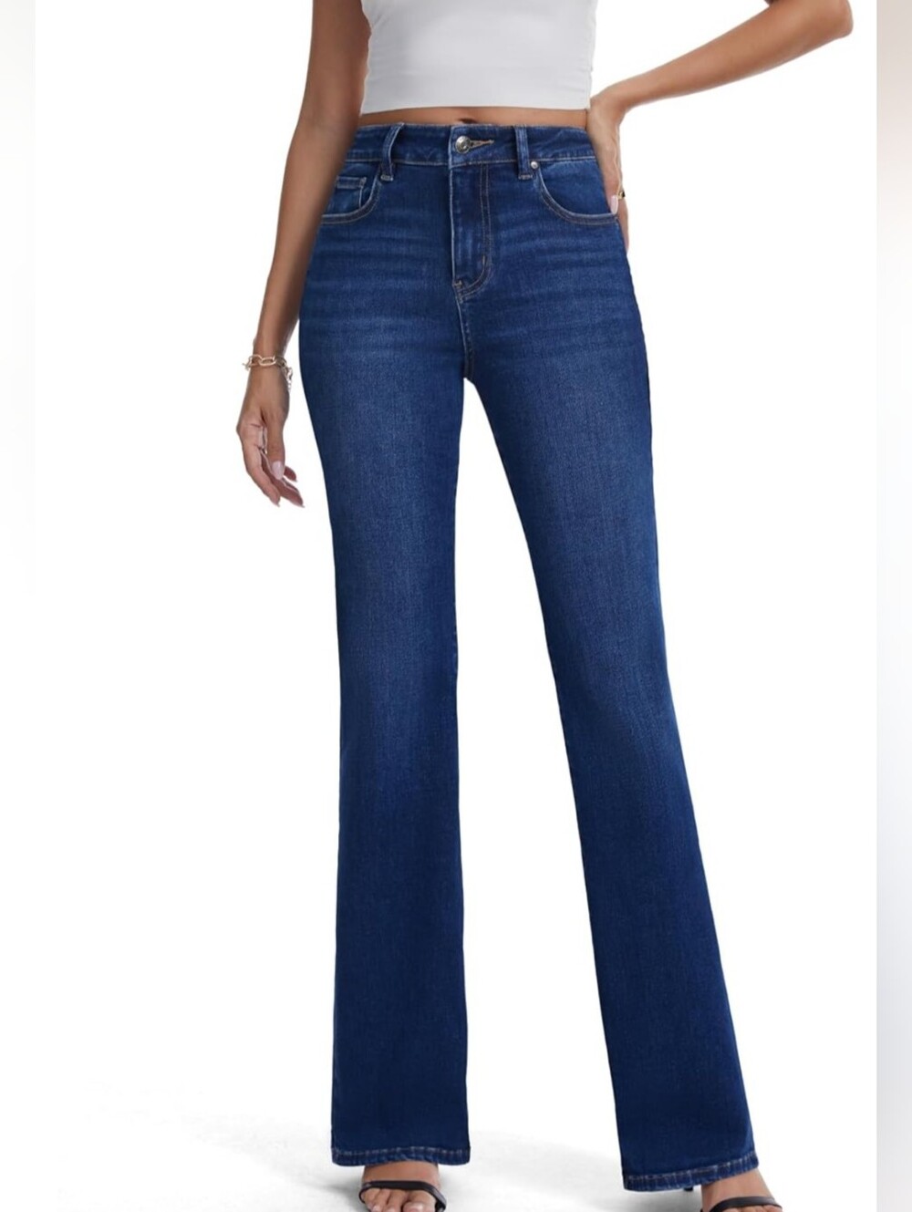 FLYING BANANA Women's High Rise Wide Leg Baggy Stretchy Loose Flare Bell Bottom